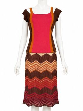 Missoni Knit Skirt Set Size 40 – Iconic Zigzag Pattern, Two‑Piece Set